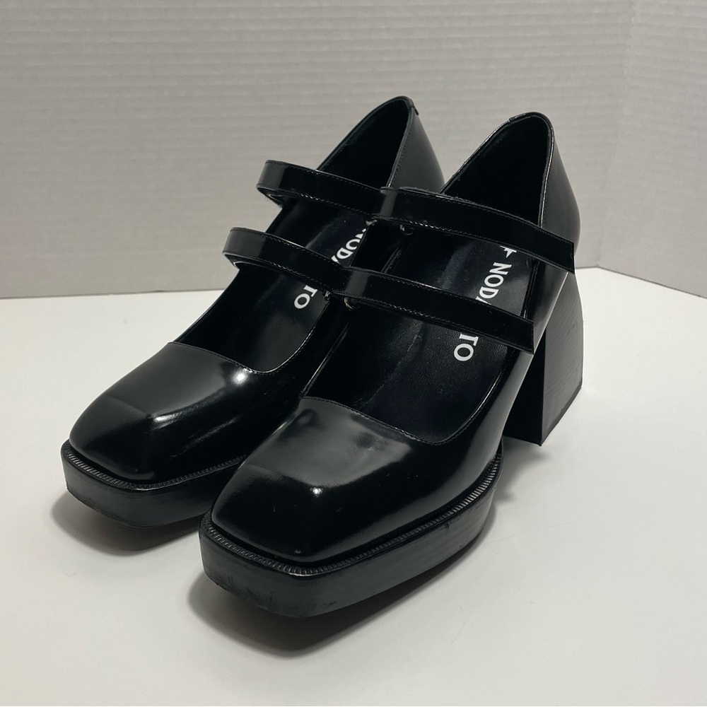 NODALETO Bulla Babies Mary Jane Platform Heels | Black Gloss Leather | EU 38 - Picture 5 of 11